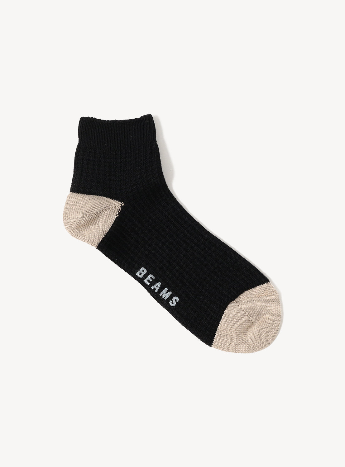 Two-Tone Waffle Crew Socks