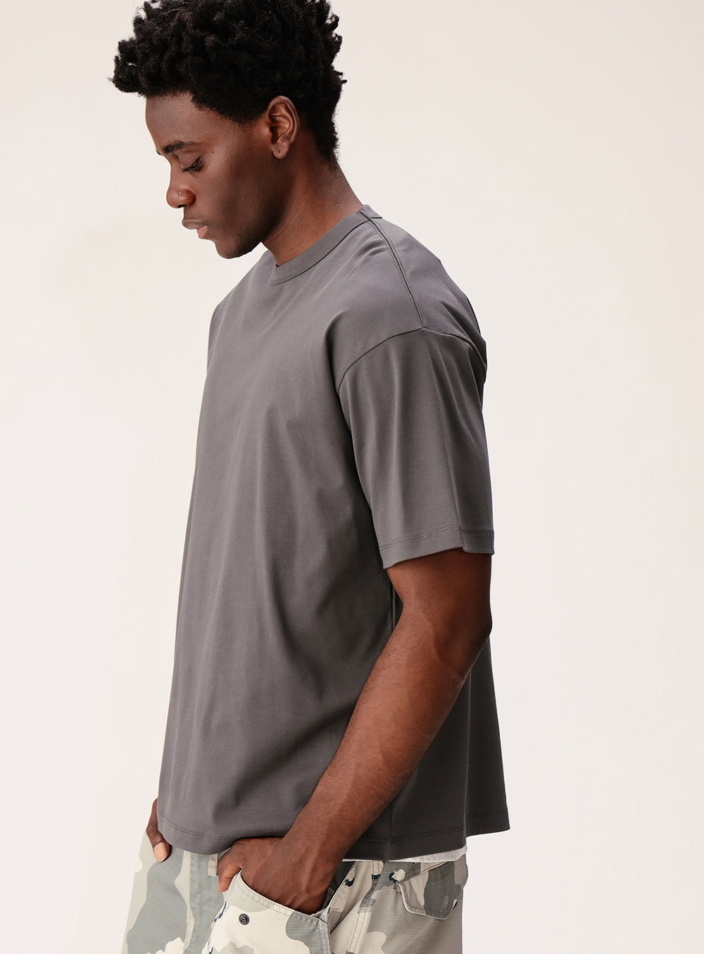 Silky Feel Relaxed Fit Crew Neck T-Shirt