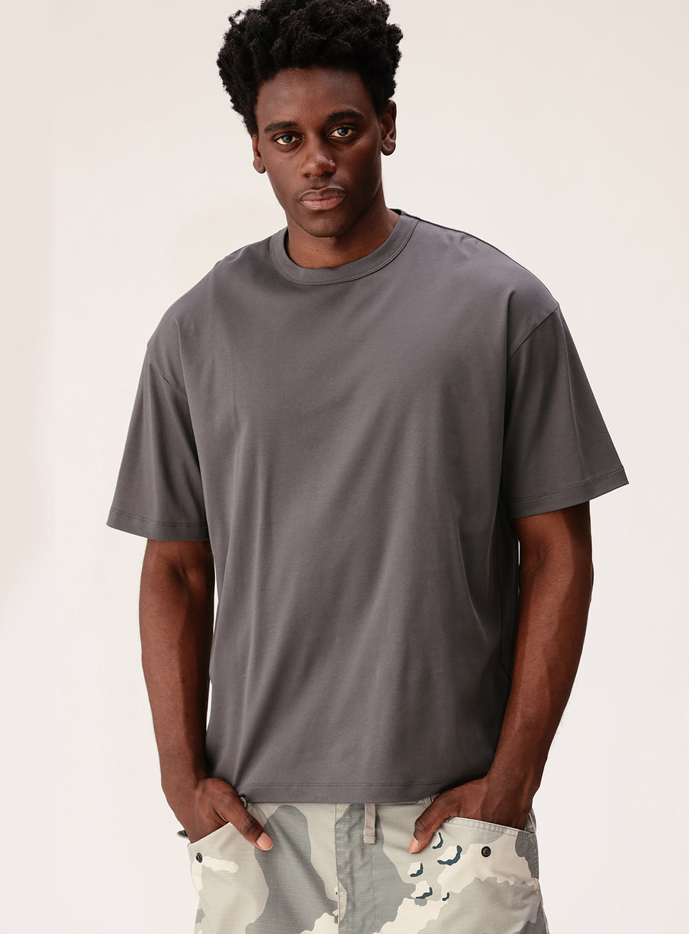 Silky Feel Relaxed Fit Crew Neck T-Shirt