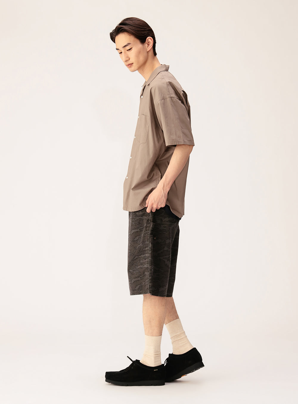 Broadcloth Open Collar Shirt