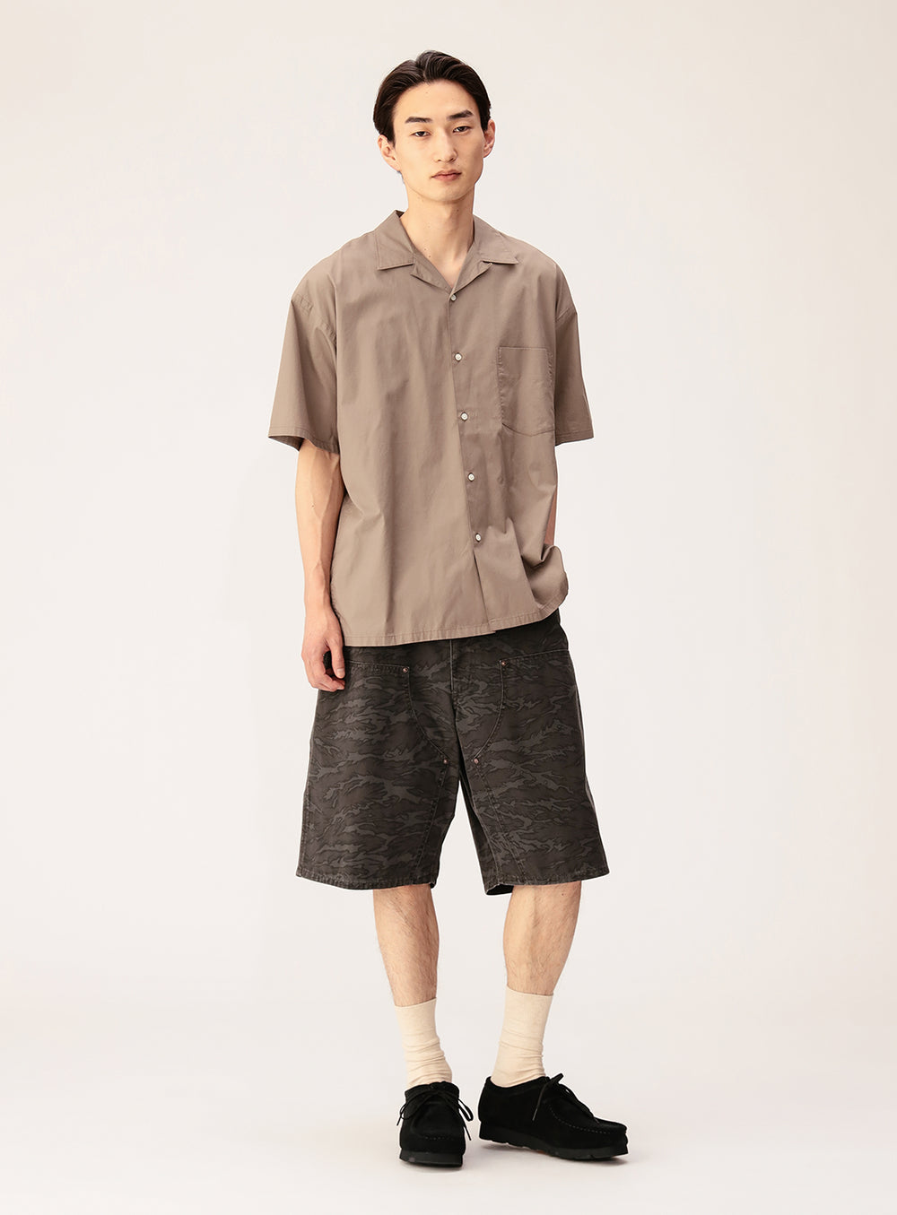 Broadcloth Open Collar Shirt