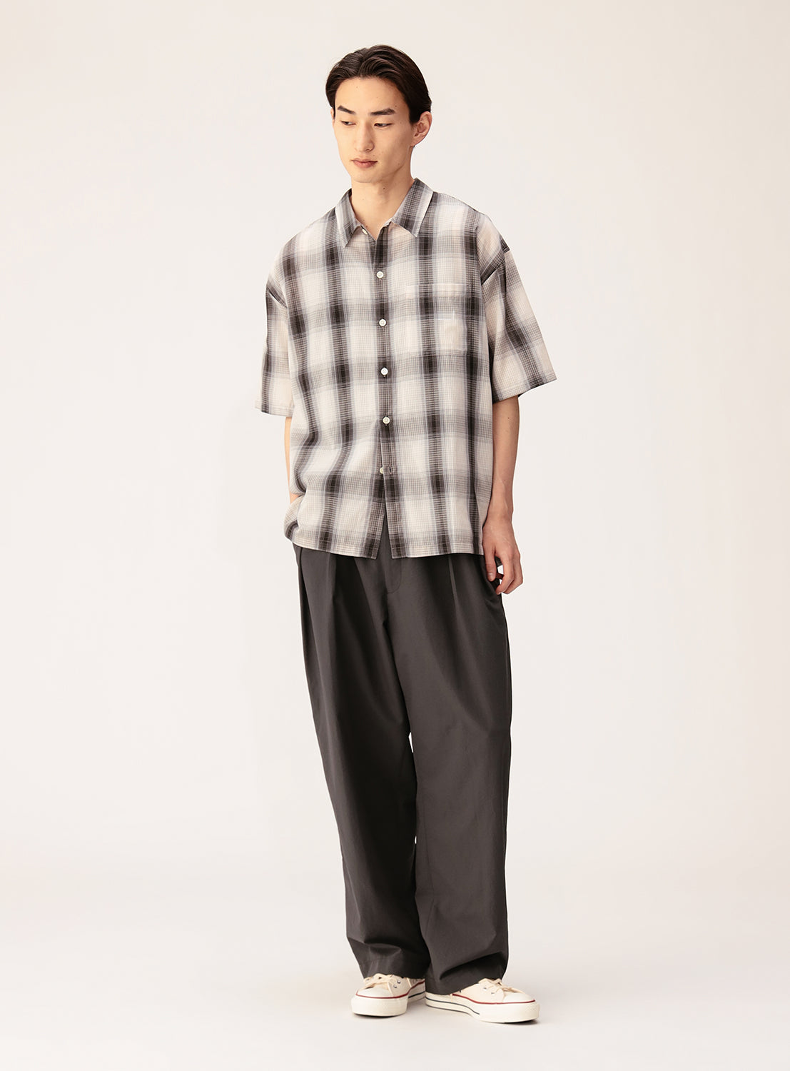 Ombre Check Mini Regular Collar Shirt