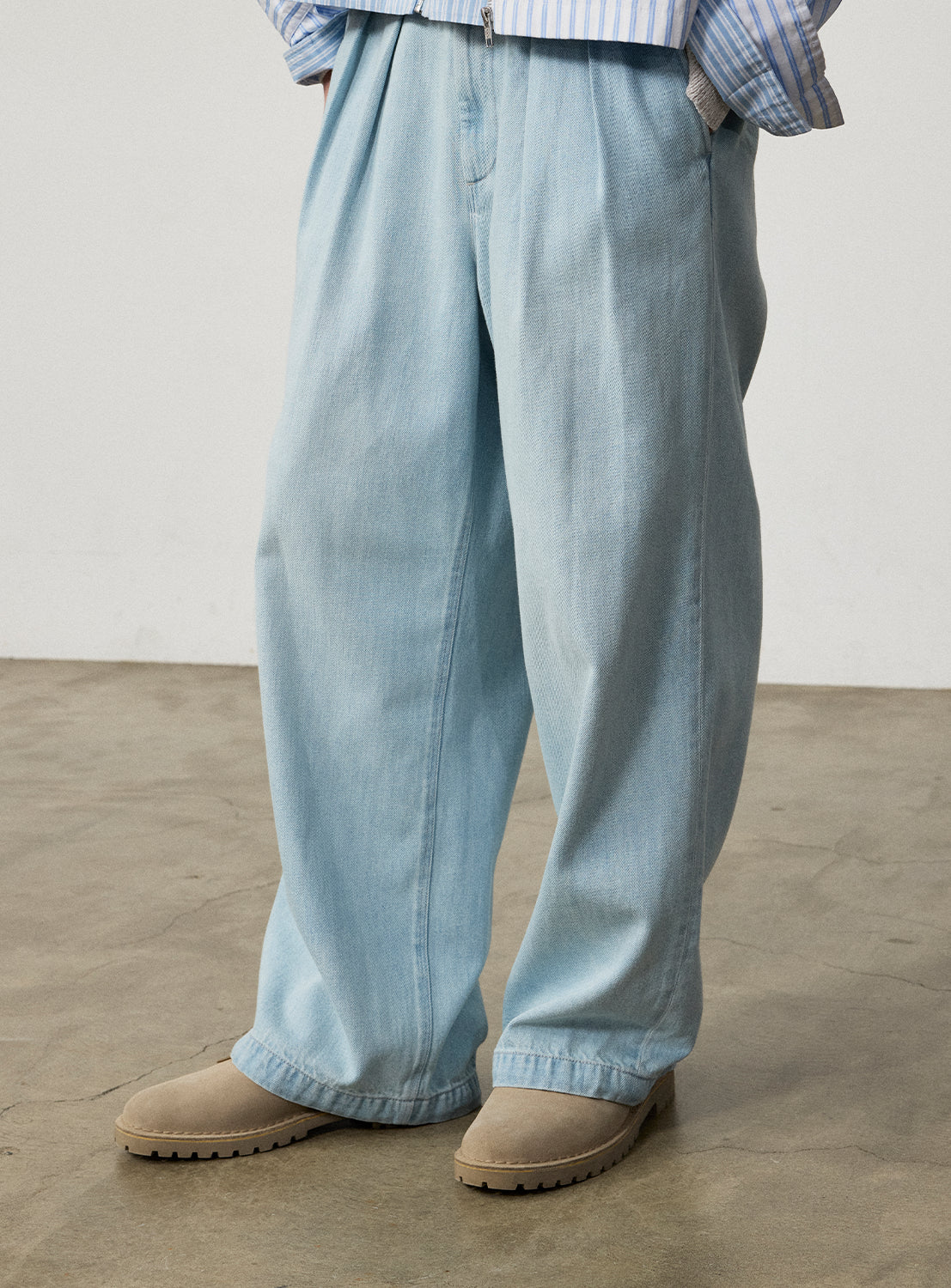 Wide Denim Slacks