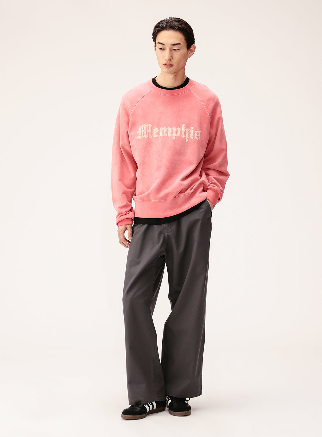 Fade Print Raglan Crew Neck