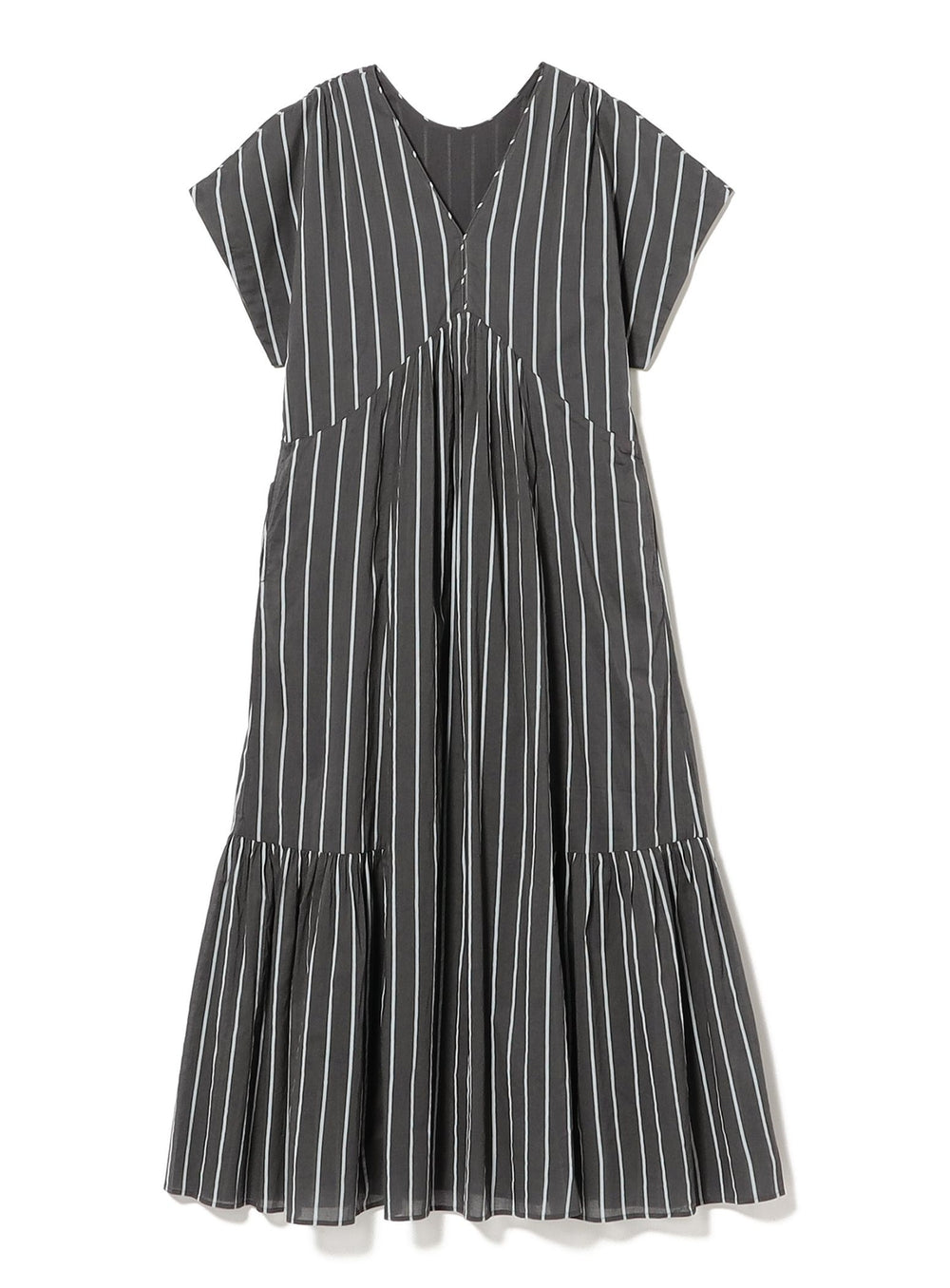 【Exclusive】ne Quittez pas / Voile Stripe French Sleeve Dress