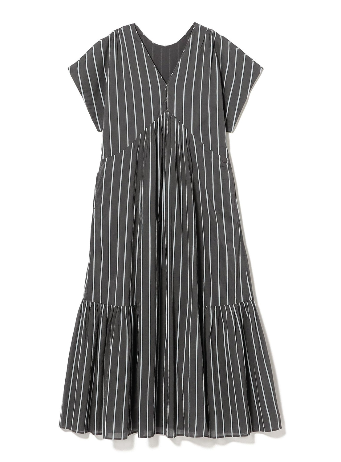 【Exclusive】ne Quittez pas / Voile Stripe French Sleeve Dress