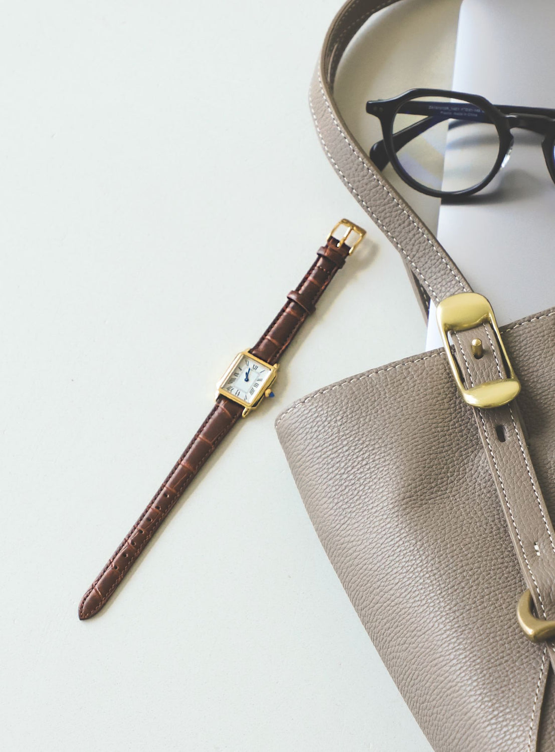 Square Embossed Leather Watch II