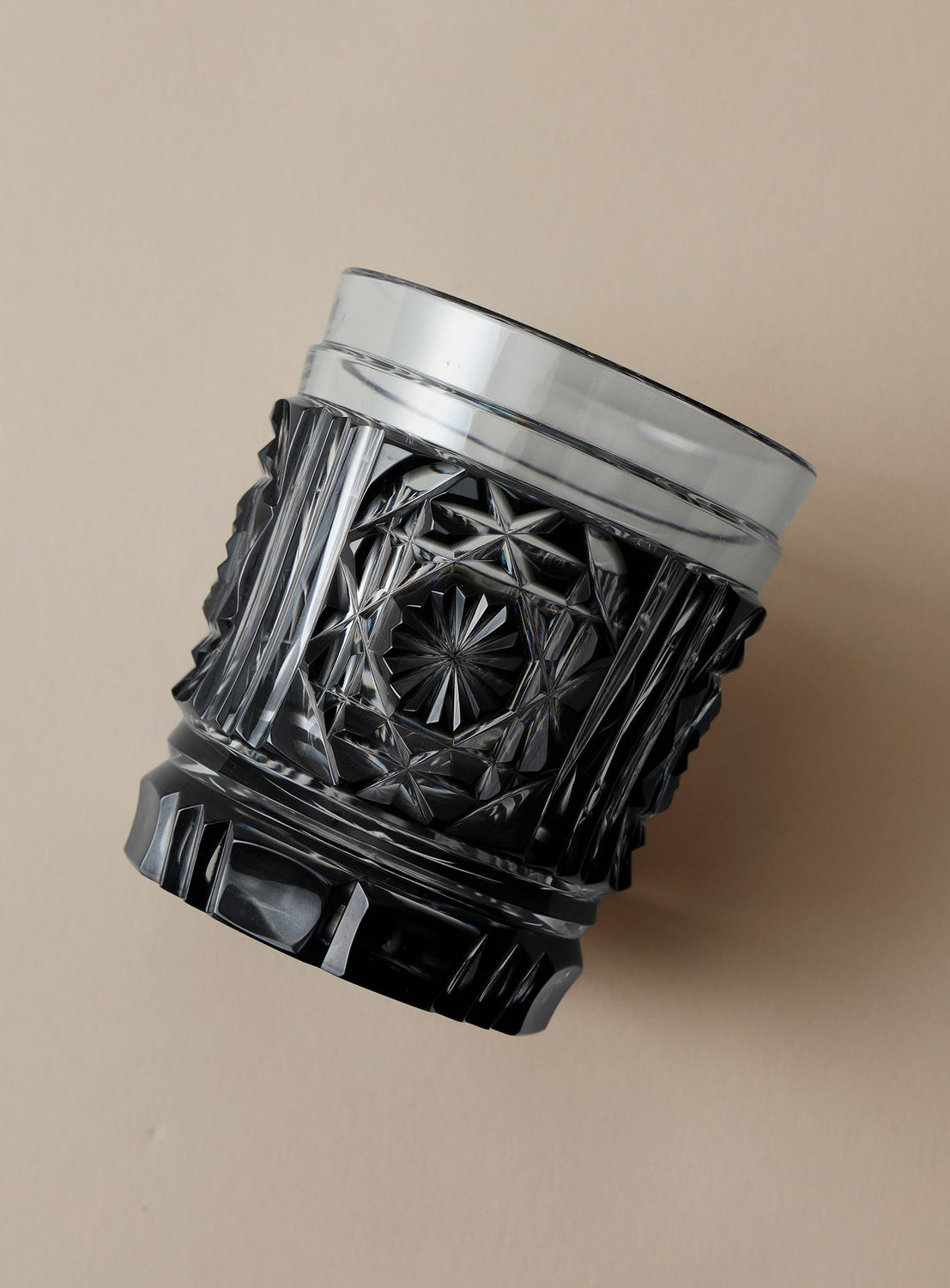 Bino Takumi Glass Studio Deshimaru / Satsuma Kiriko Tumbler (Black)