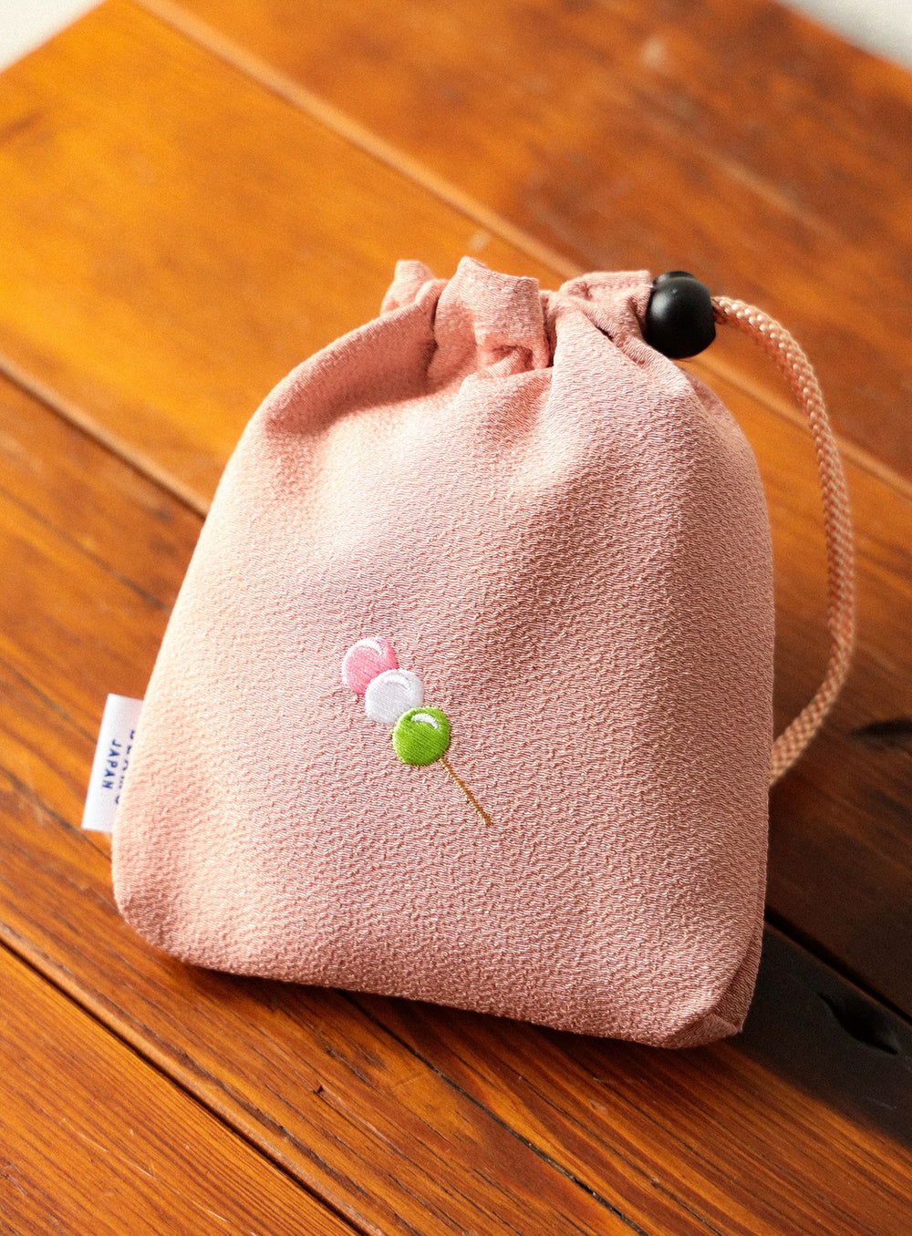 Wagashi Embroidered Drawstring Pouch