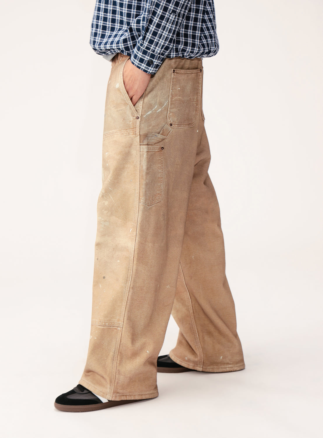 Mock Print Double Knee Sweat Pants