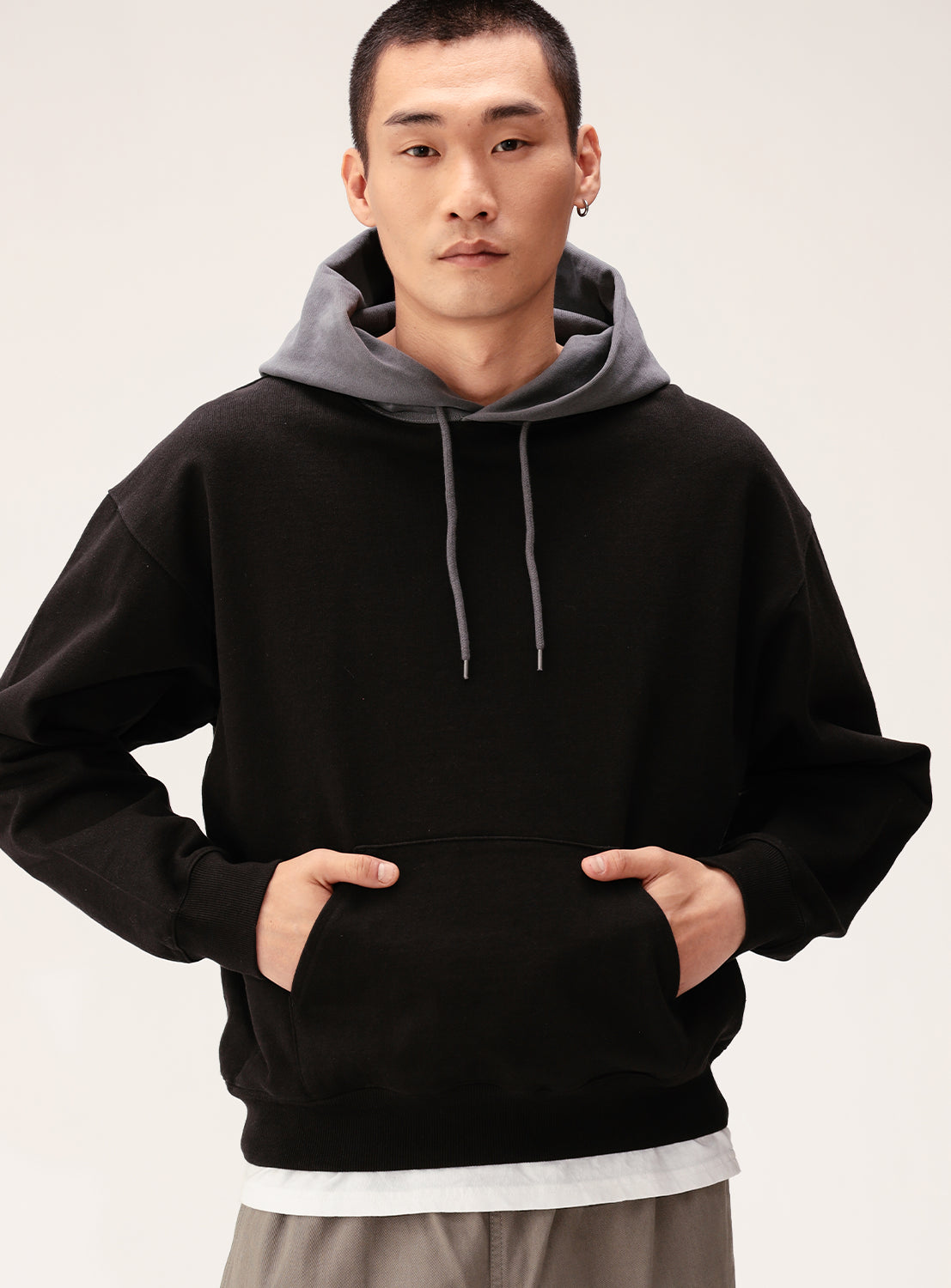 Short Color-Block Hoodie