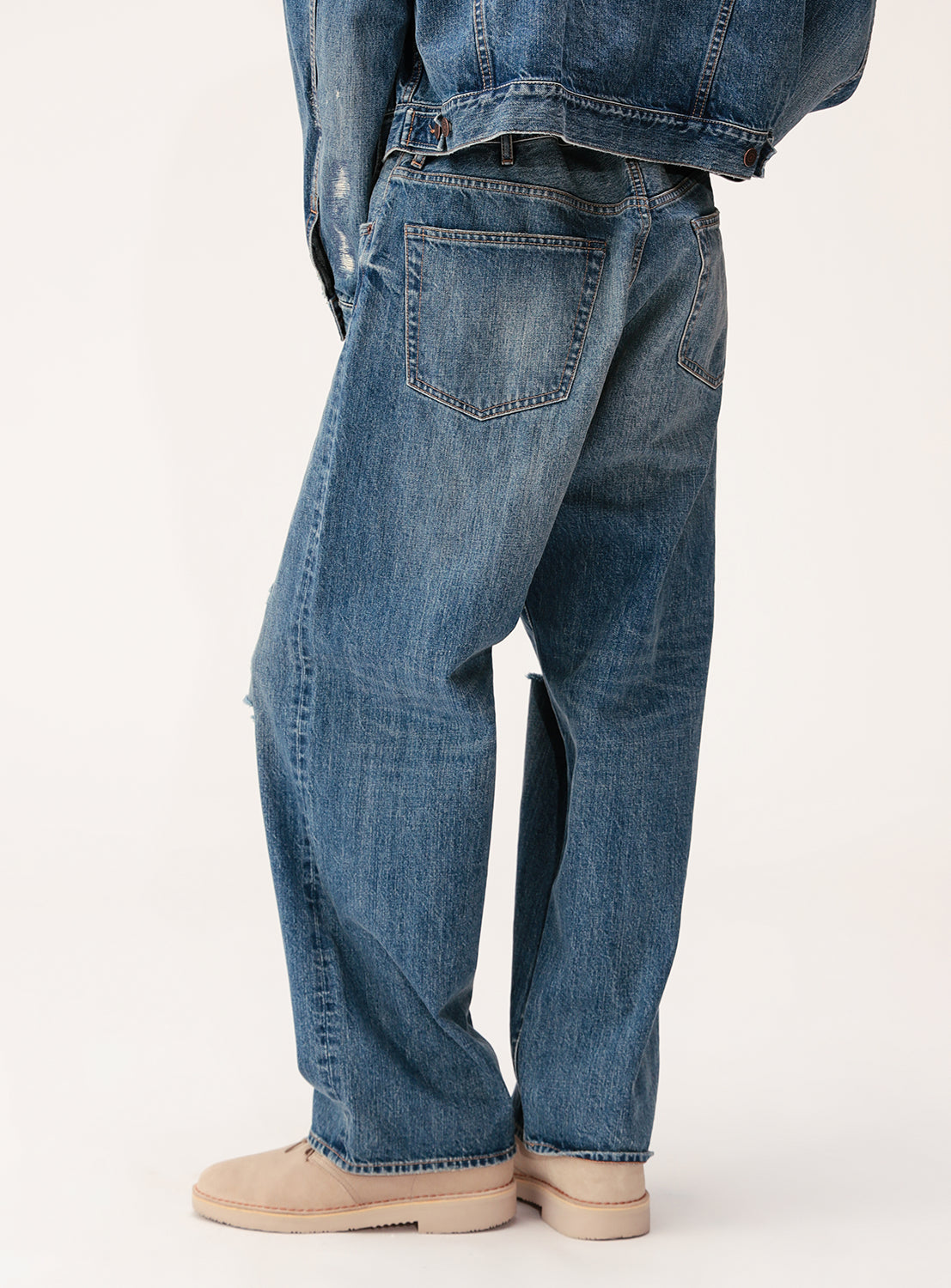 5 Pockets Damage Denim Pants