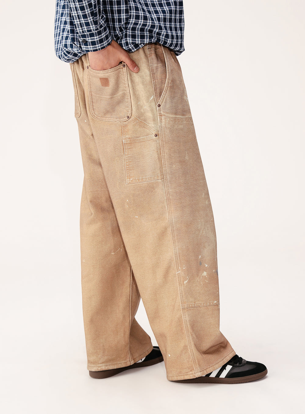 Mock Print Double Knee Sweat Pants
