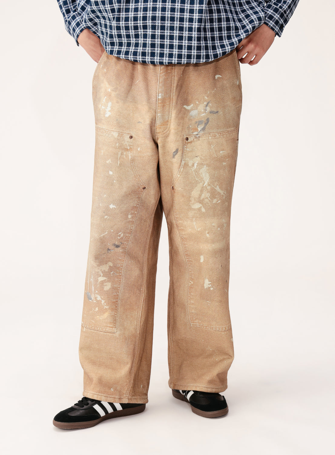 Mock Print Double Knee Sweat Pants