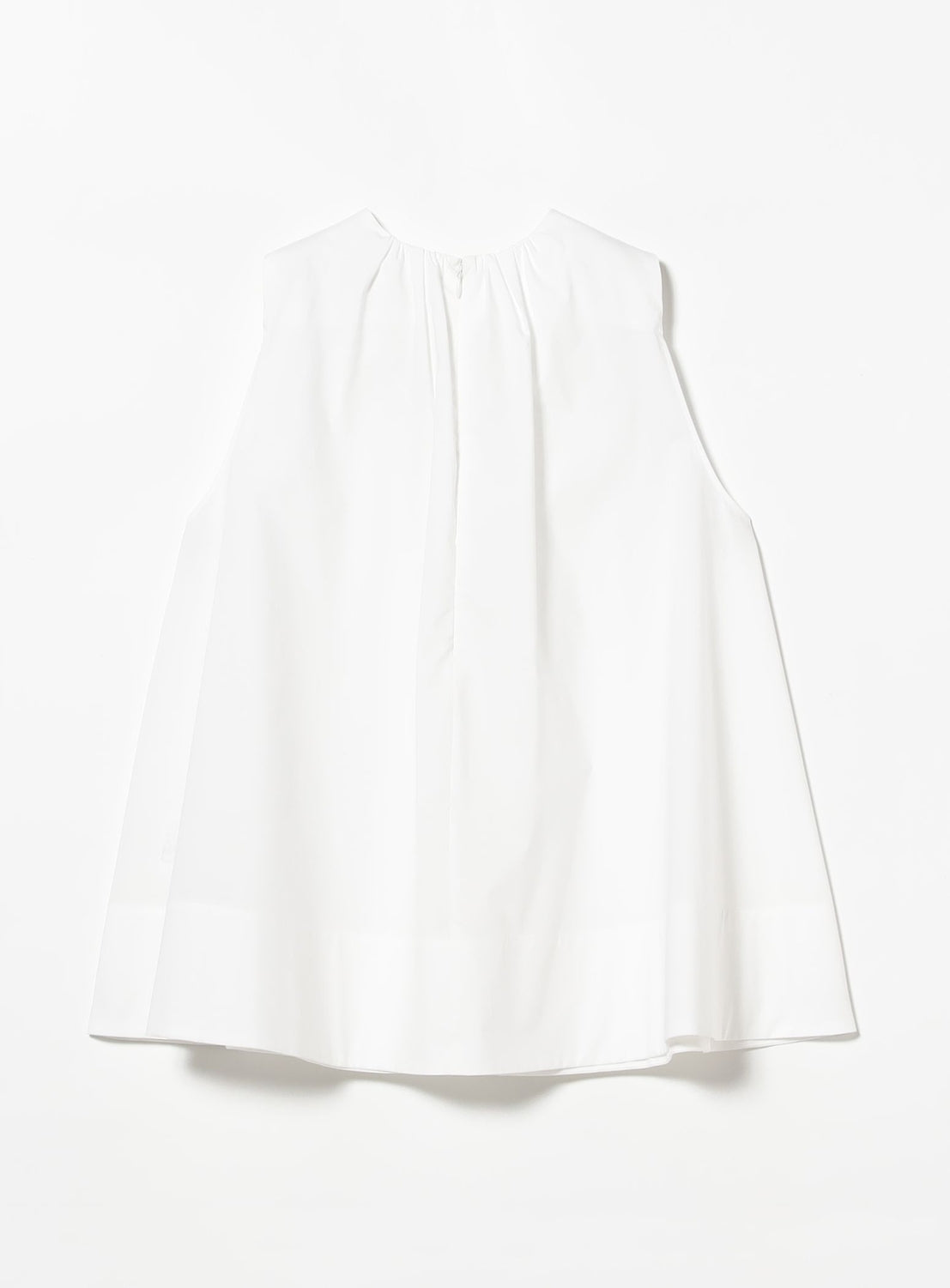 Wide Hem Gathered Sleeveless Blouse