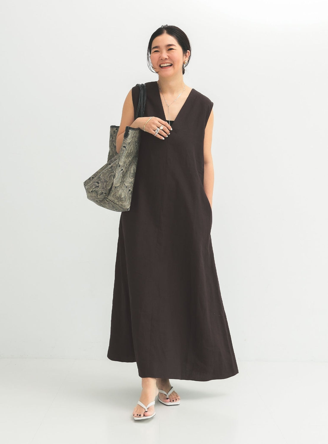 Simple Linen 2-Way Dress .M