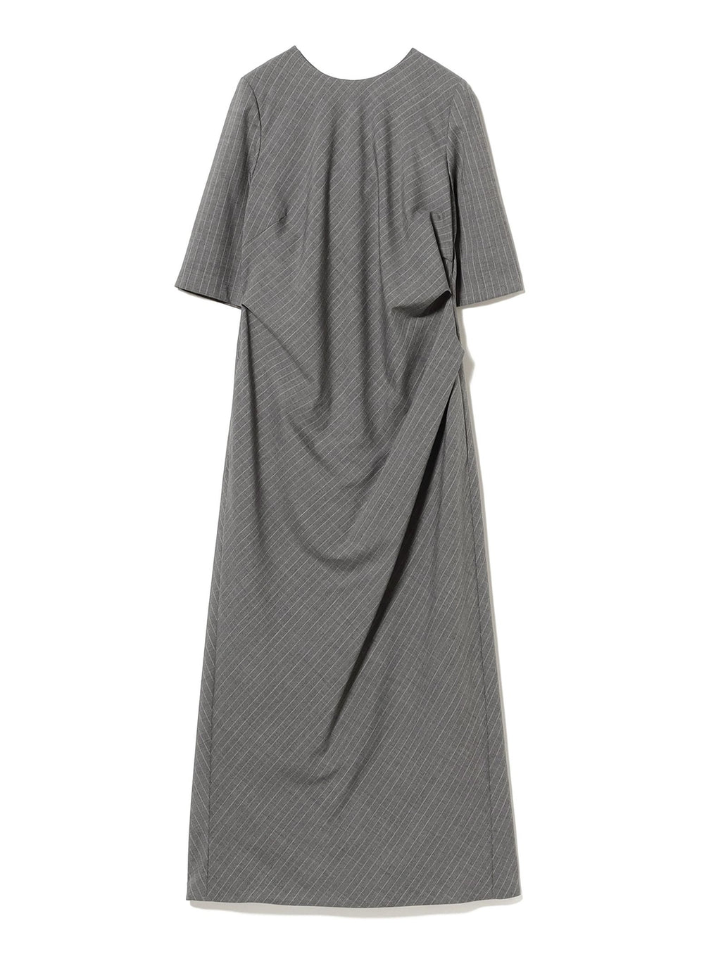 Asymmetric Pleated Bias Dress