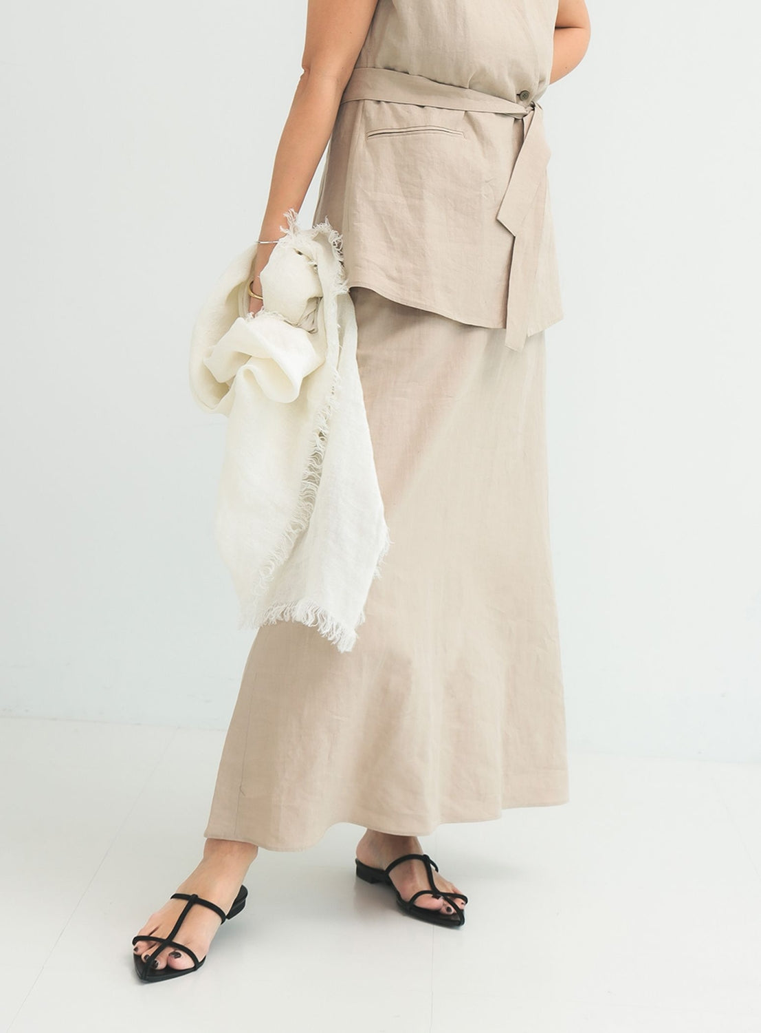 Simple Linen Skirt .M