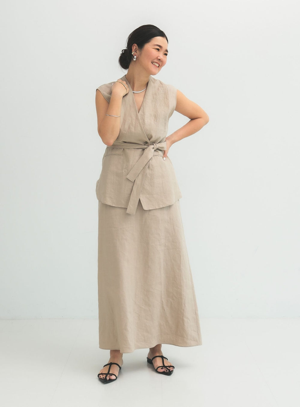 Simple Linen Skirt .M