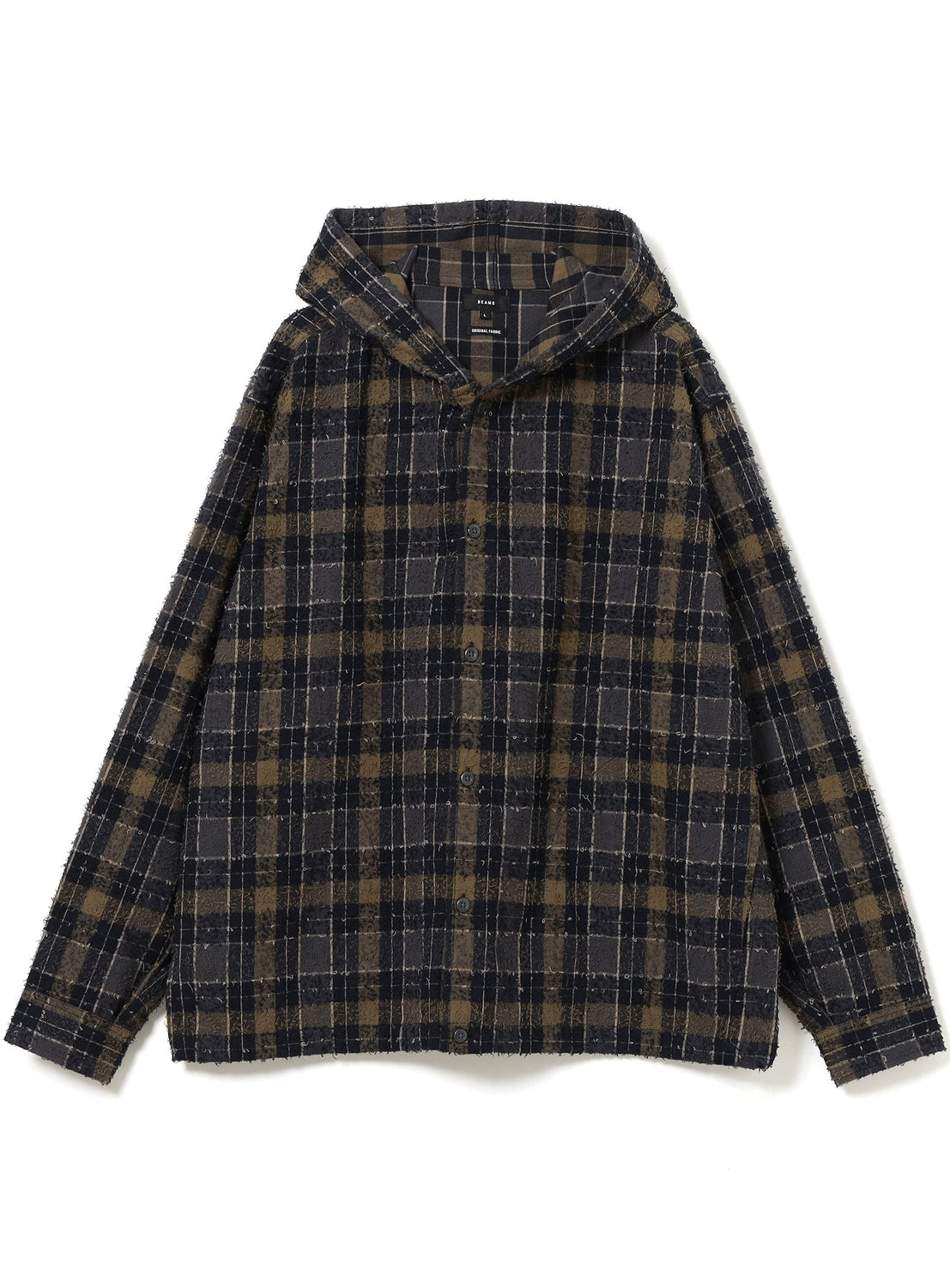 เสื้อฮู้ดแฟลนเนลลายตาราง