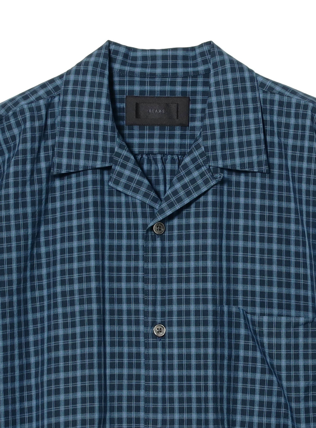 the A / Indigo Check Open Collar Shirt