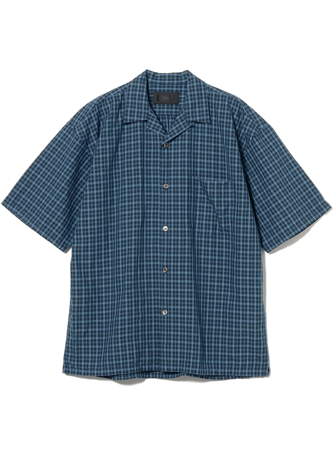the A / Indigo Check Open Collar Shirt