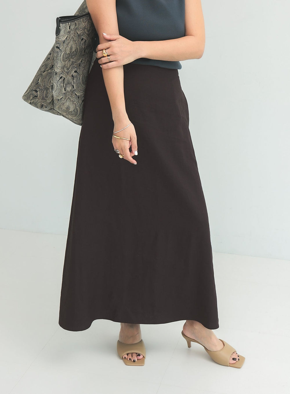 Simple Linen Skirt .M