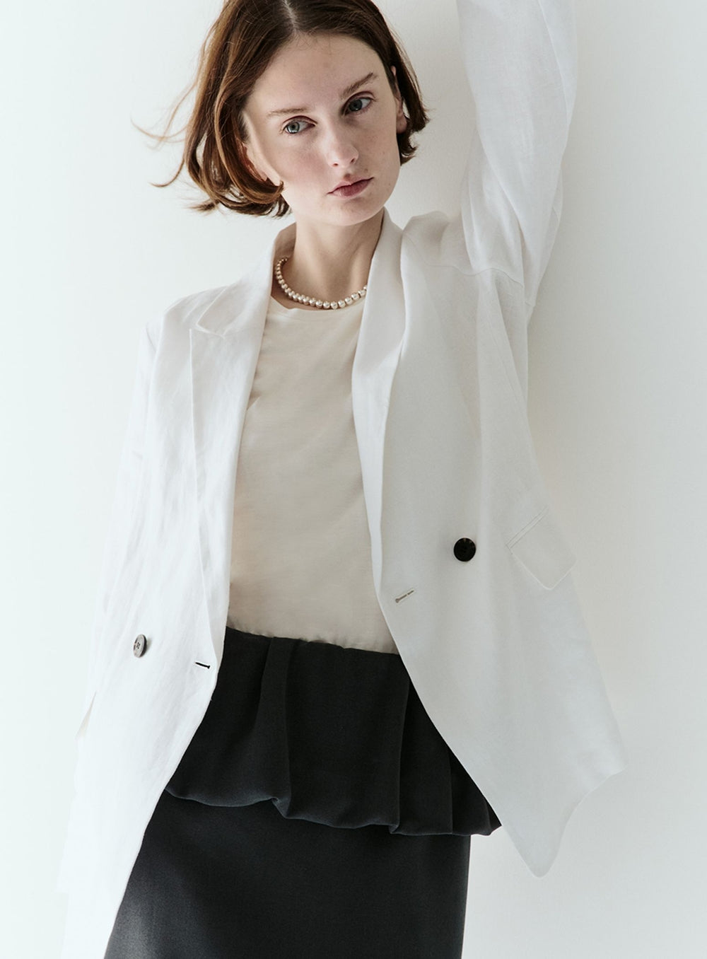 Double-Breasted Linen Jacket