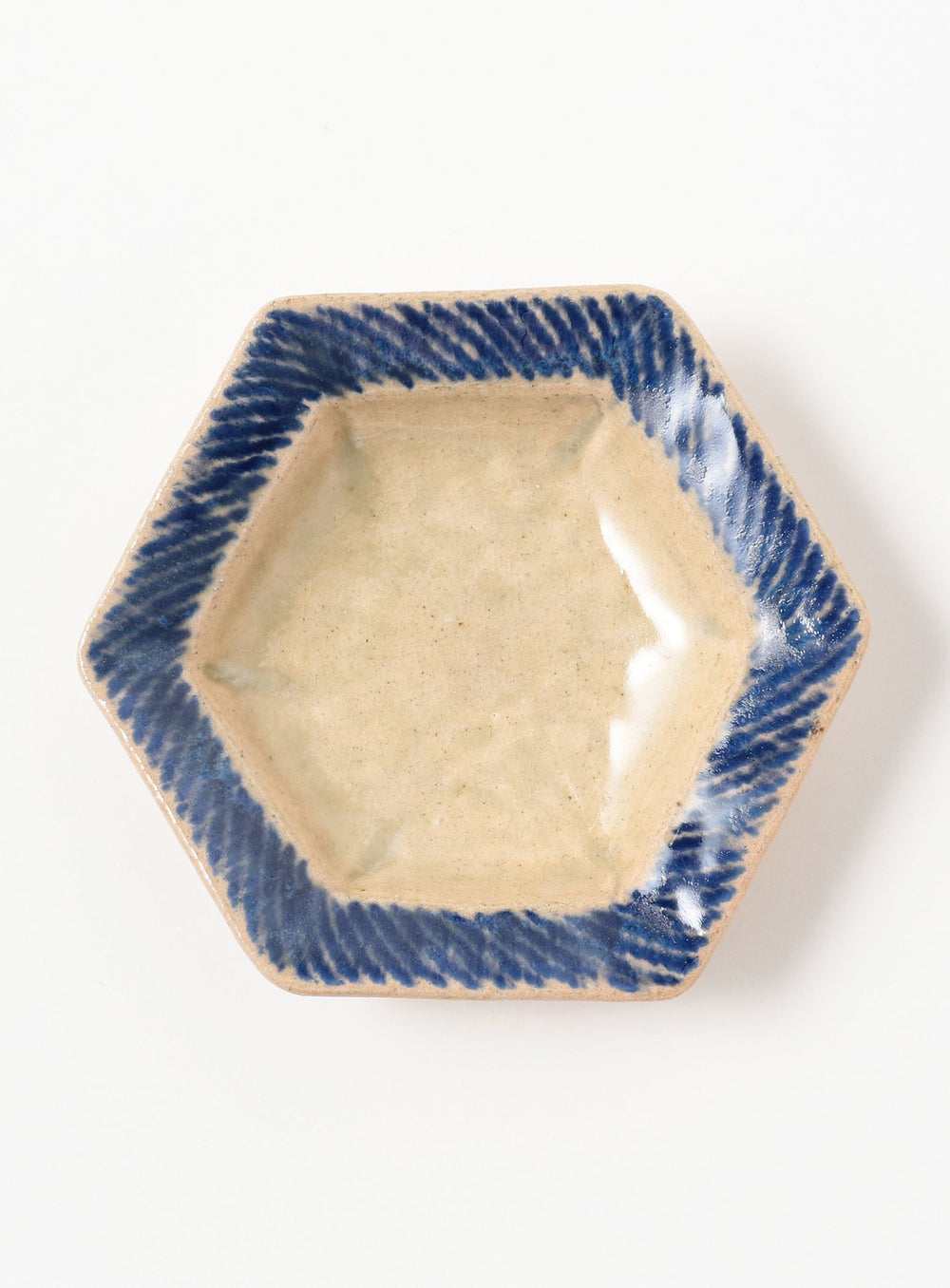 Shimaoka Pottery / Kei Shimaoka "Fuchi Zogan" Large Hexagonal Plate