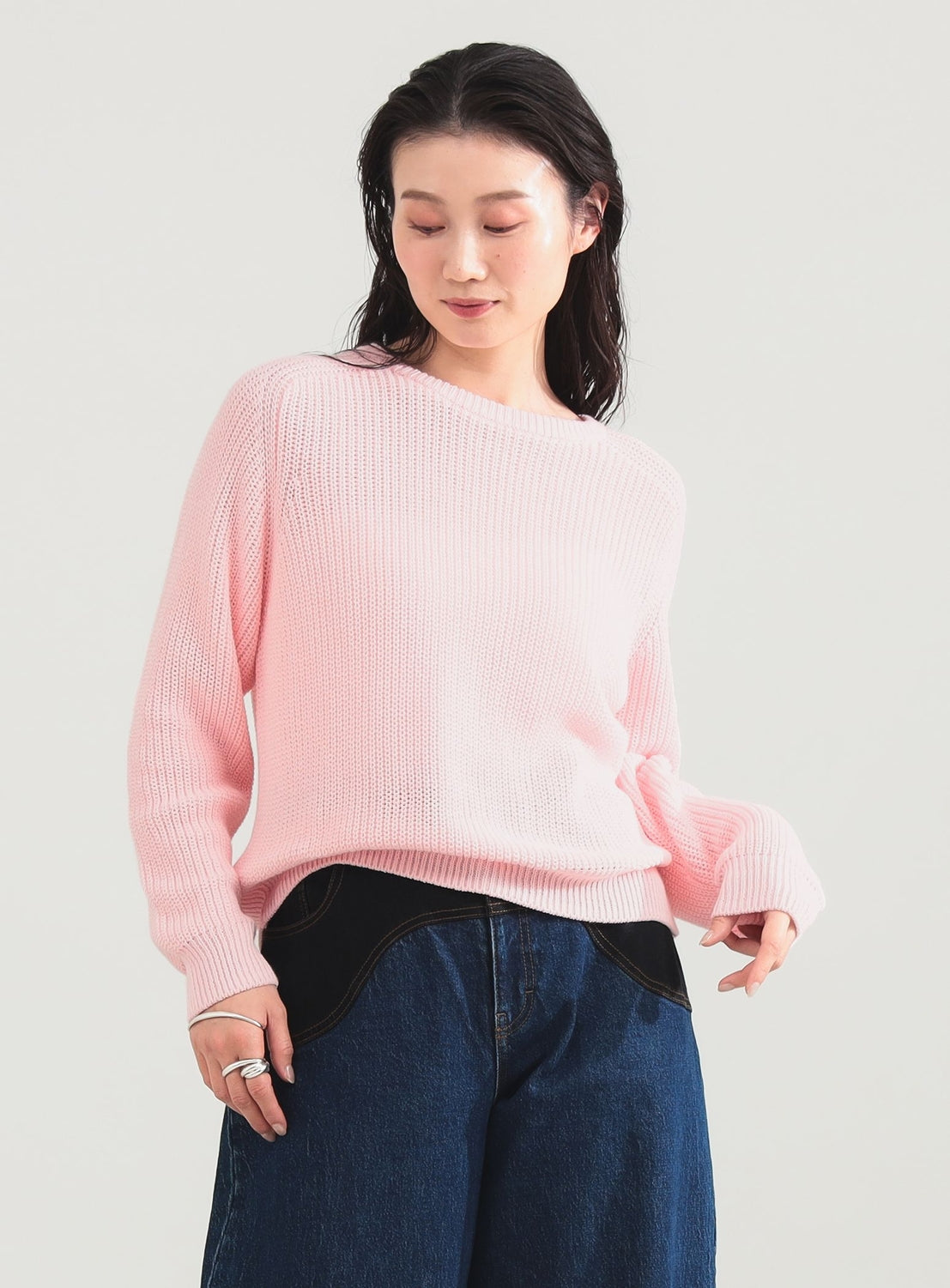5-Gauge Cotton Rib Knit Pullover