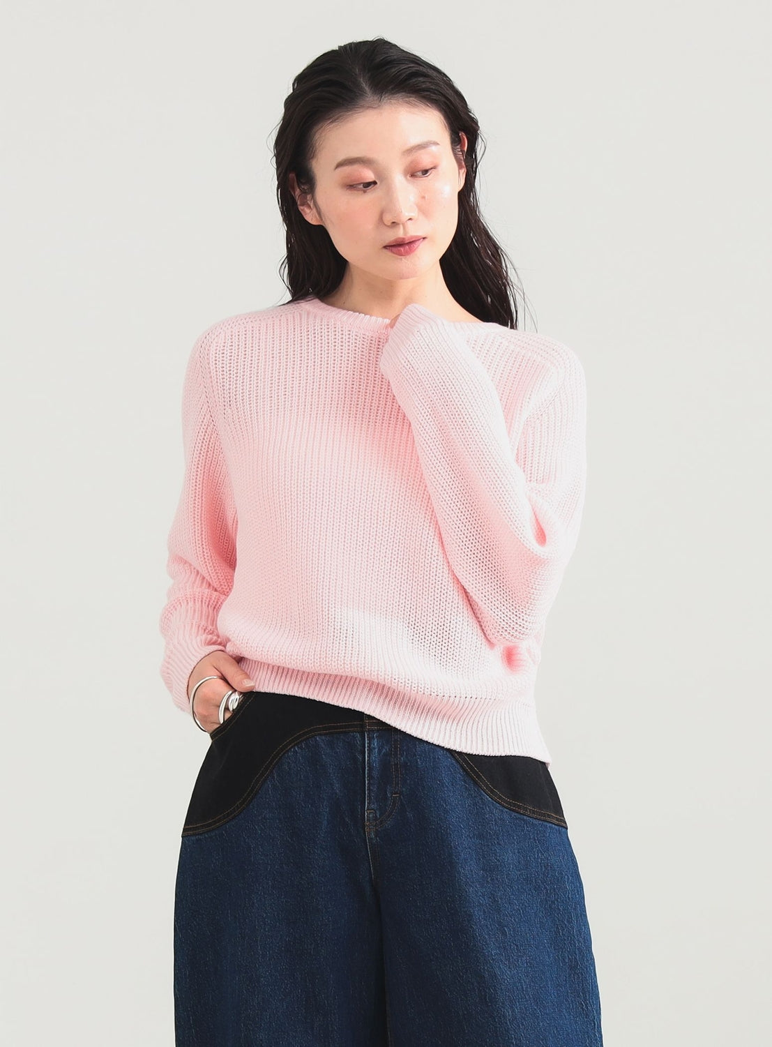 5-Gauge Cotton Rib Knit Pullover