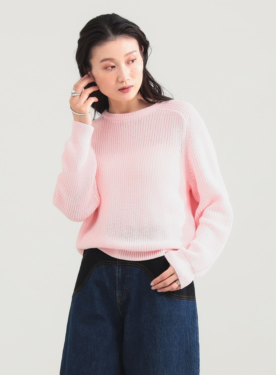 5-Gauge Cotton Rib Knit Pullover