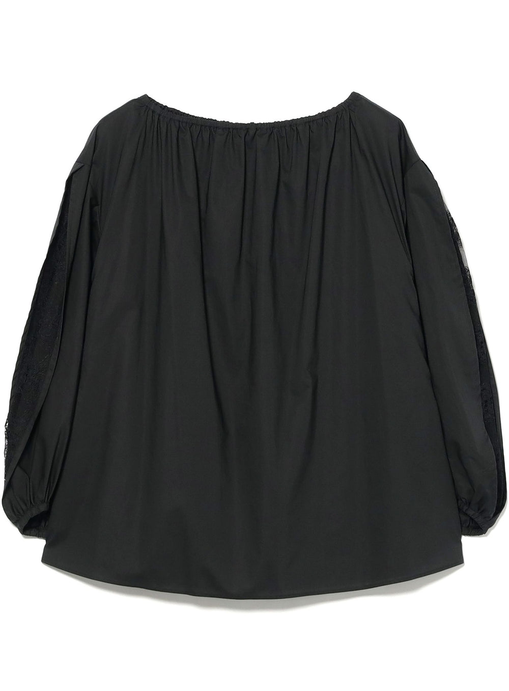 Lace-Sleeve Gathered Blouse