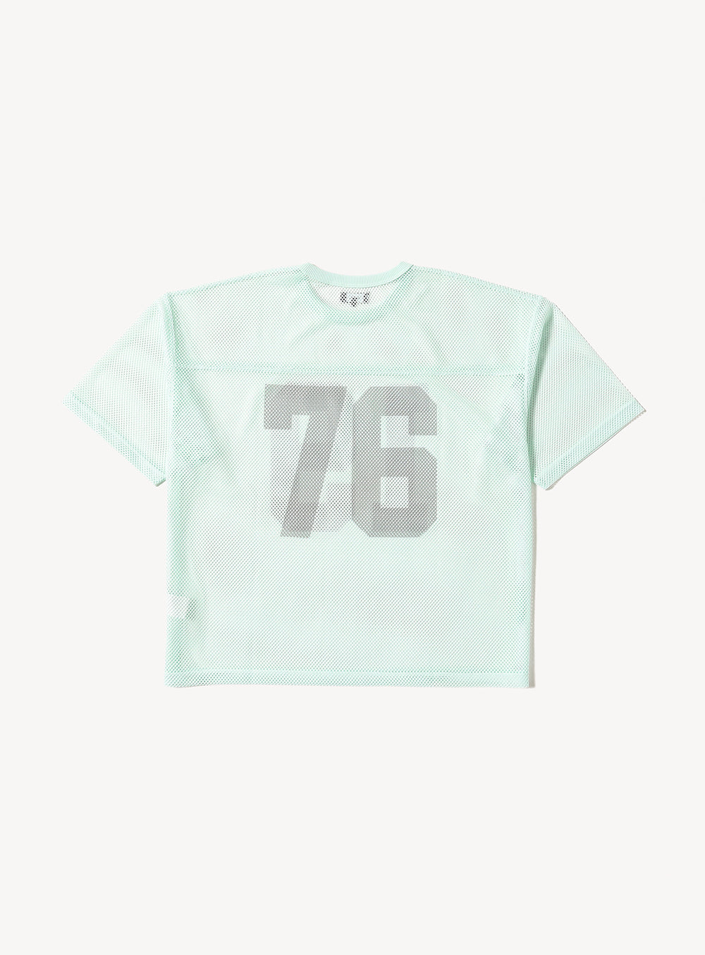 เสื้อยืดพิมพ์ลายผ้าตาข่าย [ทรงสั้นแบบหลวม]