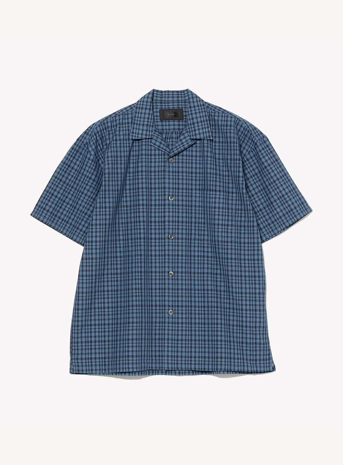 the A / Indigo Check Open Collar Shirt