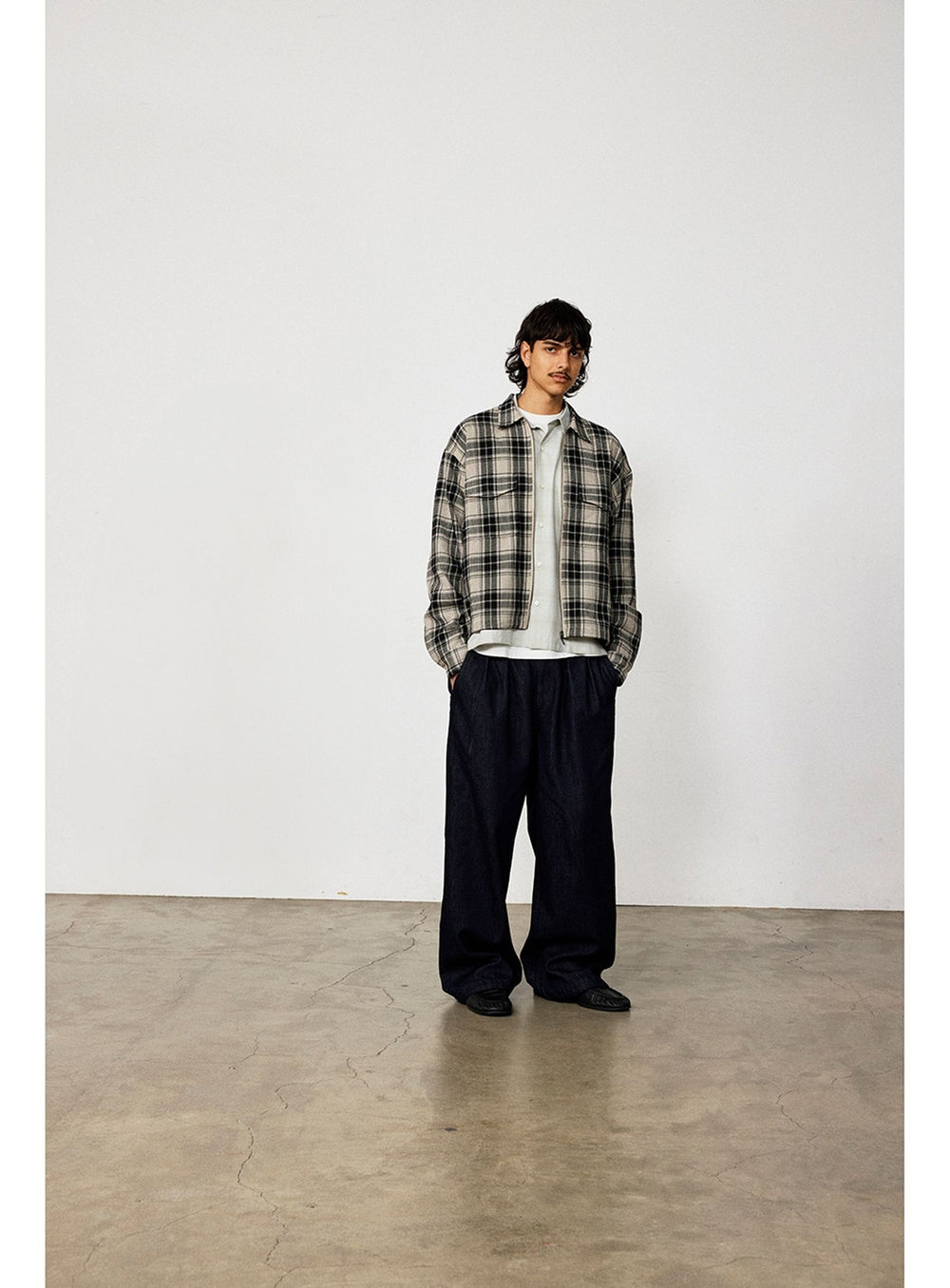 Wide Denim Slacks