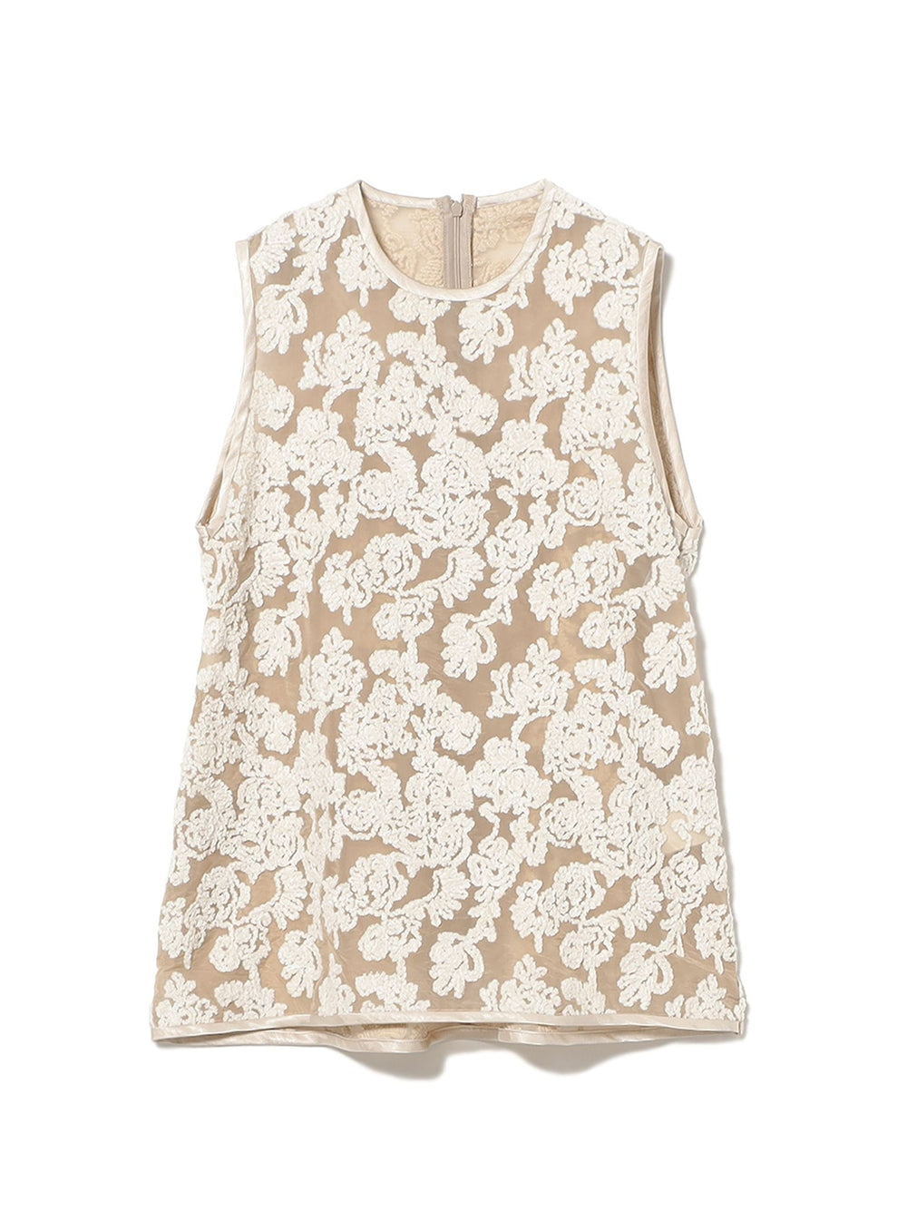 Chenille Yarn Embroidered Sleeveless Blouse