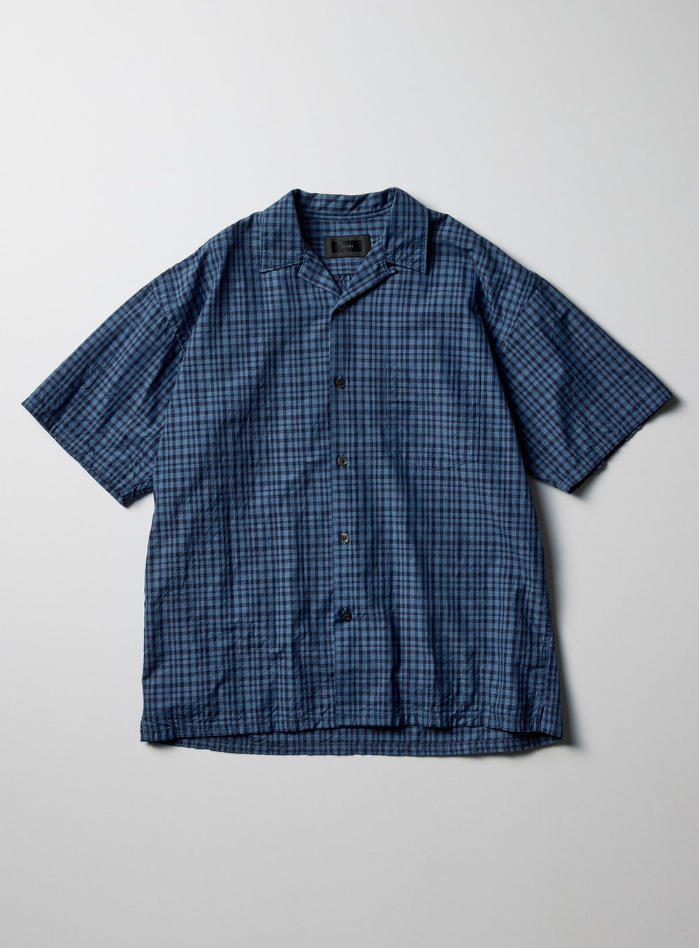 the A / Indigo Check Open Collar Shirt